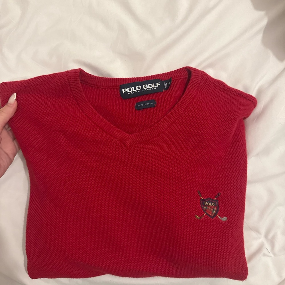 Polo Golf Ralph Lauren Men’s Red V-Neck Sweater